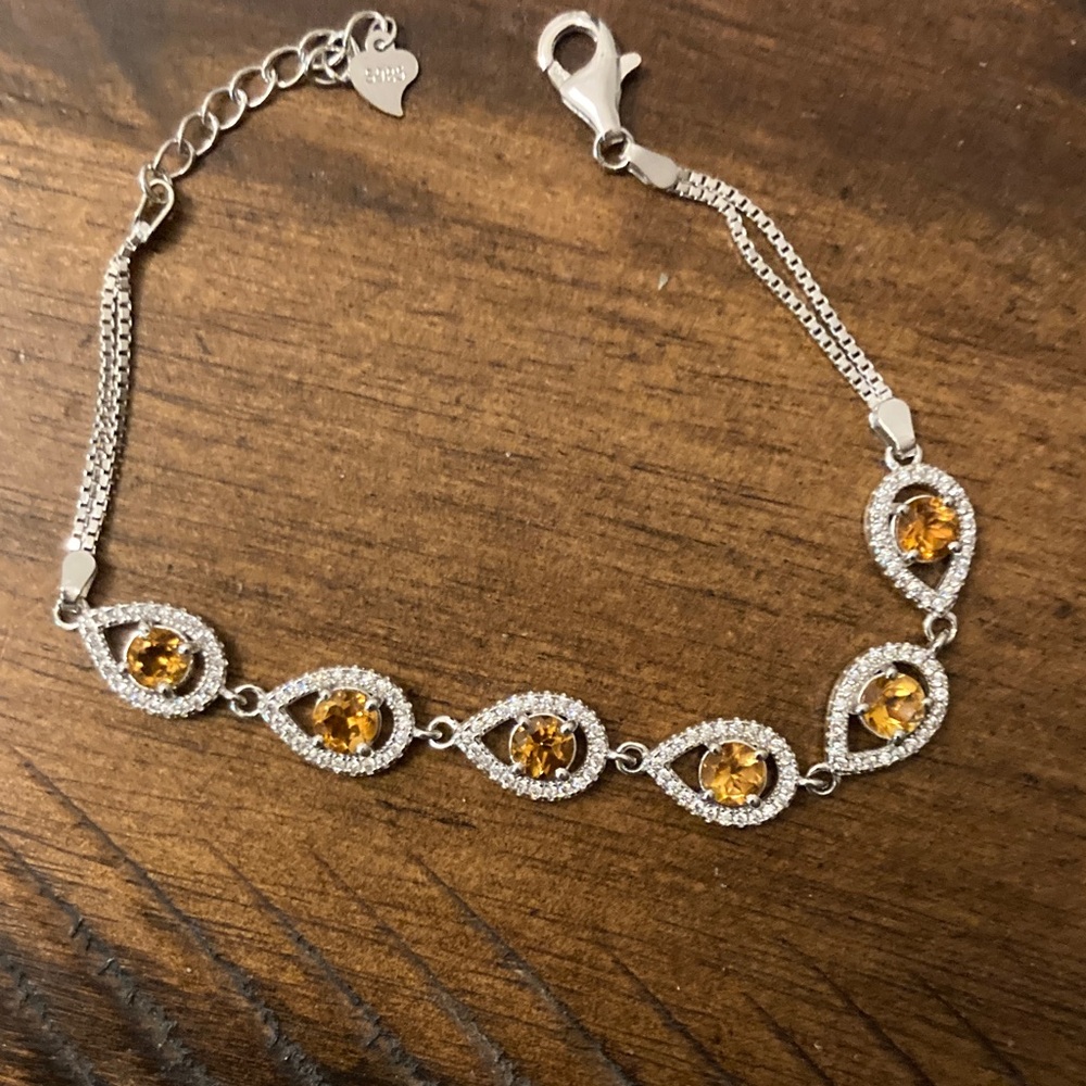 Dazzling Citrine and Sterling Silver Bracelet